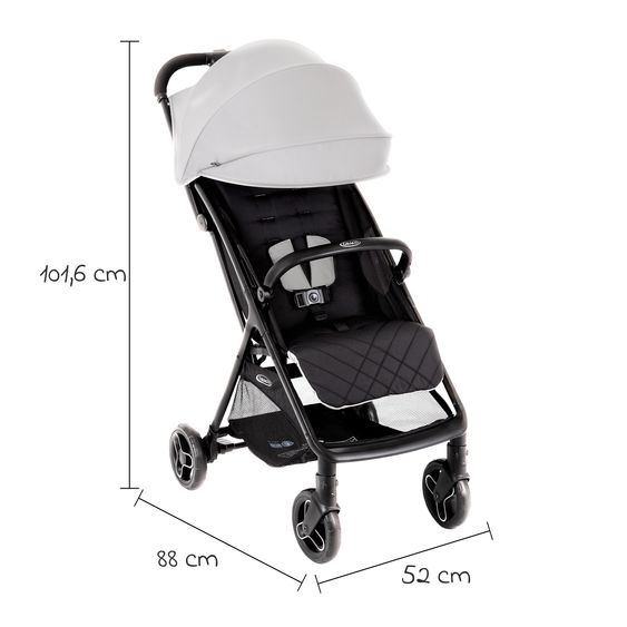 Graco Buggy & pushchair Myavo up to 22 kg load capacity only 5.8 kg light with reclining function & rain cover - Steeple Gray