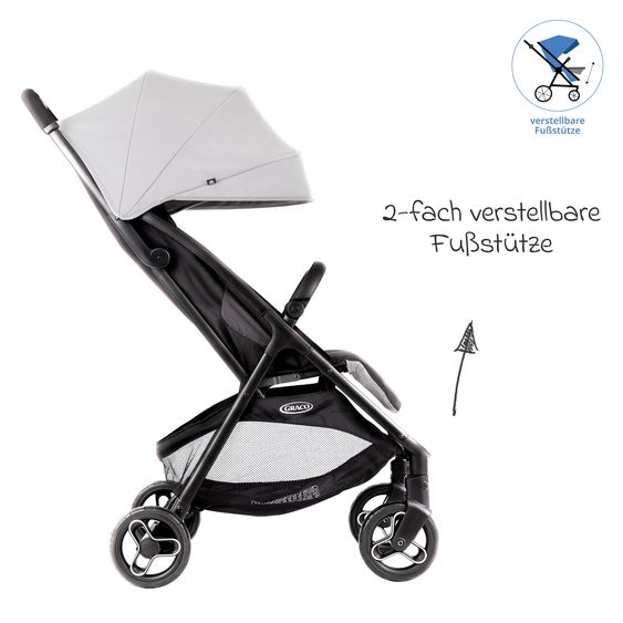 Graco Buggy & pushchair Myavo up to 22 kg load capacity only 5.8 kg light with reclining function & rain cover - Steeple Gray