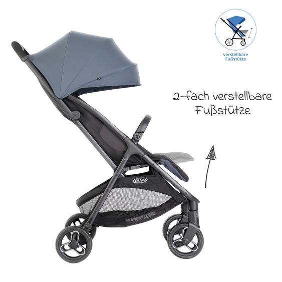 Graco Buggy & Sportwagen Myavo bis 22 kg belastbar nur 5,8 kg leicht mit Liegefunktion & Regenschutz - Stormy