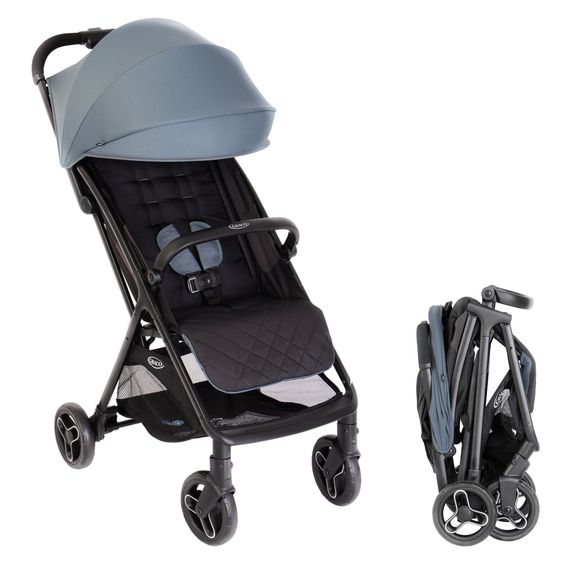 Graco Buggy- & Sportwagen Myavo bis 22 kg belastbar nur 5,8 kg leicht mit Liegefunktion & Regenschutz - Stormy