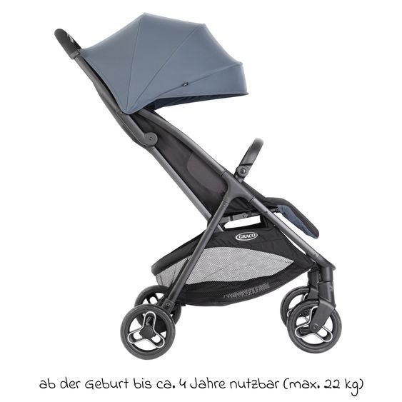 Graco Buggy- & Sportwagen Myavo bis 22 kg belastbar nur 5,8 kg leicht mit Liegefunktion & Regenschutz - Stormy