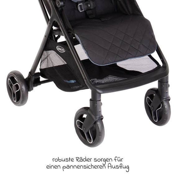 Graco Buggy- & Sportwagen Myavo bis 22 kg belastbar nur 5,8 kg leicht mit Liegefunktion & Regenschutz - Stormy