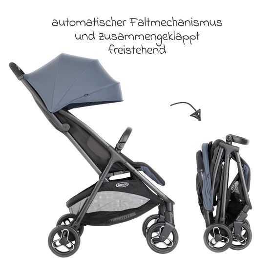 Graco Buggy- & Sportwagen Myavo bis 22 kg belastbar nur 5,8 kg leicht mit Liegefunktion & Regenschutz - Stormy