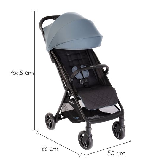 Graco Buggy- & Sportwagen Myavo bis 22 kg belastbar nur 5,8 kg leicht mit Liegefunktion & Regenschutz - Stormy