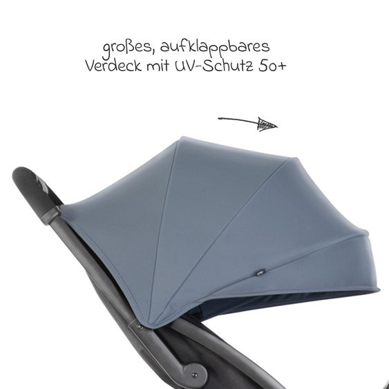 Graco Buggy- & Sportwagen Myavo bis 22 kg belastbar nur 5,8 kg leicht mit Liegefunktion & Regenschutz - Stormy