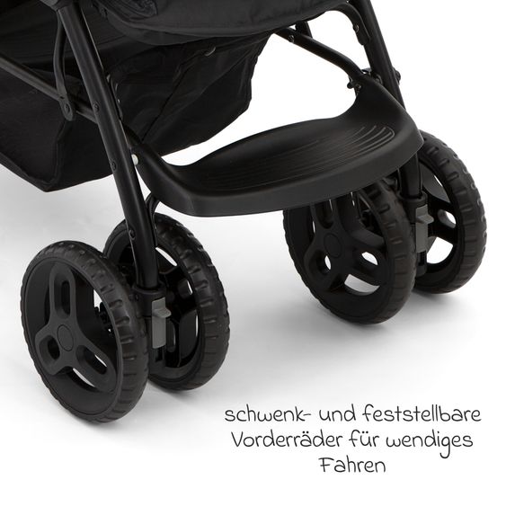 Graco Geschwisterwagen Stadium Duo mit 2x Snacktabletts & Rücksitz mit Liegeposition - Titanium