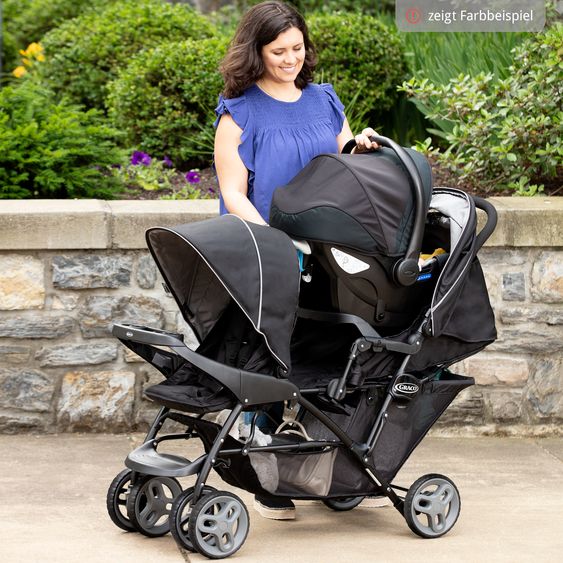 Graco Geschwisterwagen Stadium Duo mit 2x Snacktabletts & Rücksitz mit Liegeposition - Titanium