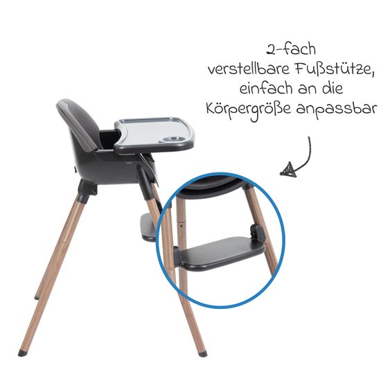 Graco Hochstuhl & Baby-Stuhl Presti ab 6 Monate nutzbar bis 27,3 kg nur 4,8 kg leicht, faltbar mit Ess-Tablett - Charcoal