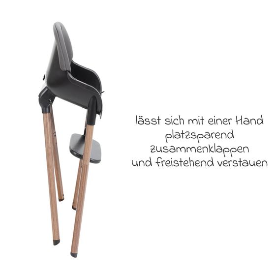 Graco Hochstuhl & Baby-Stuhl Presti ab 6 Monate nutzbar bis 27,3 kg nur 4,8 kg leicht, faltbar mit Ess-Tablett - Charcoal