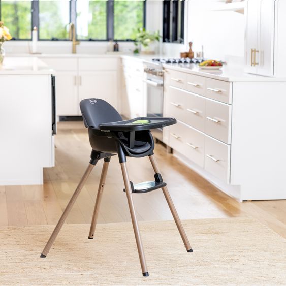 Graco Hochstuhl & Baby-Stuhl Presti ab 6 Monate nutzbar bis 27,3 kg nur 4,8 kg leicht, faltbar mit Ess-Tablett - Charcoal