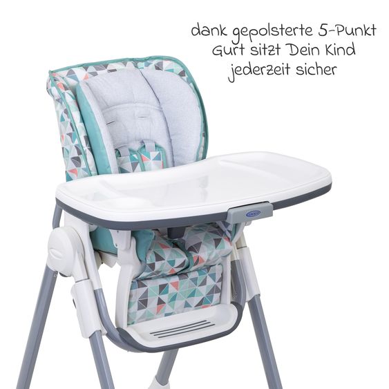 Graco Hochstuhl Swift Fold mitwachsend von 6 Monate - 3 Jahre inkl. abnehmbarem Tablett - Rubix