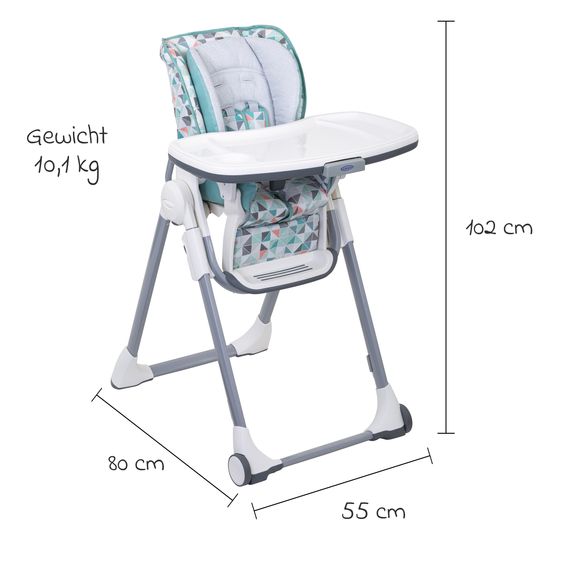 Graco Hochstuhl Swift Fold mitwachsend von 6 Monate - 3 Jahre inkl. abnehmbarem Tablett - Rubix