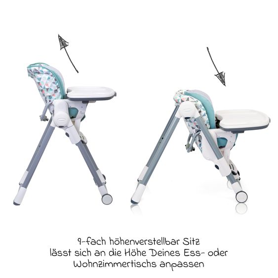 Graco Hochstuhl Swift Fold mitwachsend von 6 Monate - 3 Jahre inkl. abnehmbarem Tablett - Rubix