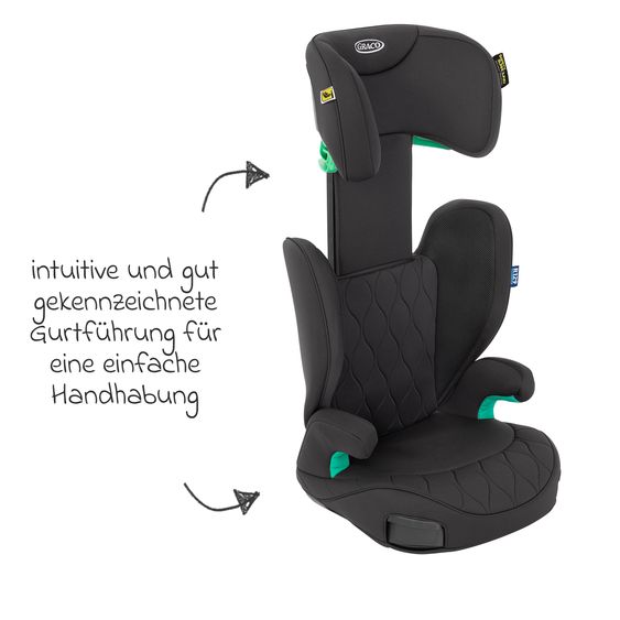 Graco Kindersitz Affix i-Size R129 ab 3 Jahre - 12 Jahre (100 cm - 150 cm) nur 4,2 kg schwer mit Isofix & Getränkehalter - Midnight