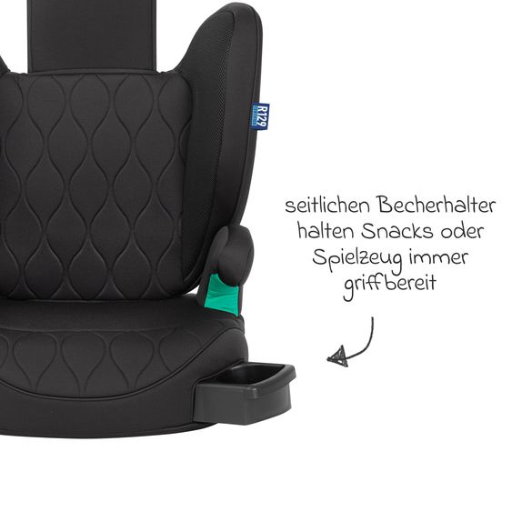 Graco Kindersitz Affix i-Size R129 ab 3,5 Jahre - 12 Jahre (100 cm - 150 cm) nur 4,2 kg schwer mit Isofix & Getränkehalter - Midnight