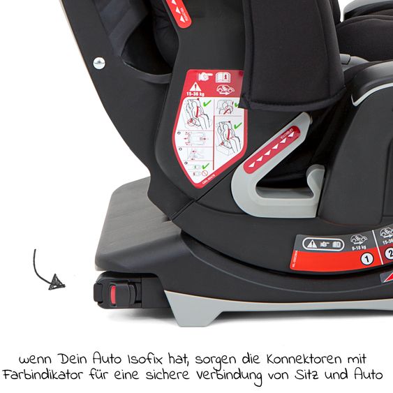 Graco Kindersitz Avolve Gruppe 1/2/3 - ab 9 Monate - 12 Jahre (9-36kg) inkl. Sitzverkleinerer, Becherhalter - Black