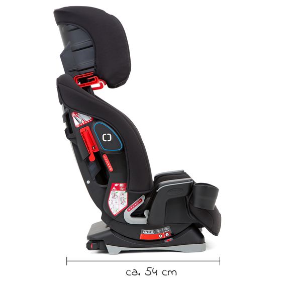 Graco Kindersitz Avolve Gruppe 1/2/3 - ab 9 Monate - 12 Jahre (9-36kg) inkl. Sitzverkleinerer, Becherhalter - Black