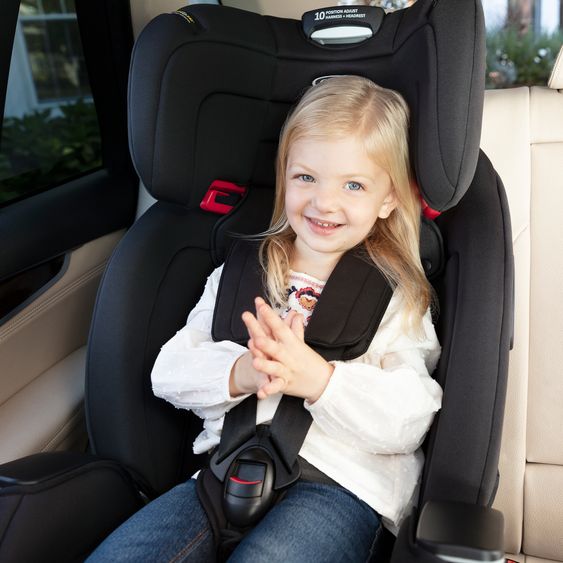 Graco Kindersitz Avolve Gruppe 1/2/3 - ab 9 Monate - 12 Jahre (9-36kg) inkl. Sitzverkleinerer, Becherhalter - Black