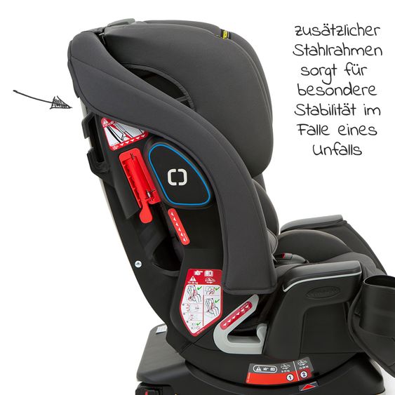 Graco Kindersitz Avolve Gruppe 1/2/3 - ab 9 Monate - 12 Jahre (9-36kg) inkl. Sitzverkleinerer, Becherhalter - Charcoal