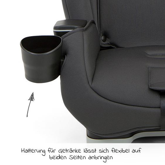 Graco Kindersitz Avolve Gruppe 1/2/3 - ab 9 Monate - 12 Jahre (9-36kg) inkl. Sitzverkleinerer, Becherhalter - Charcoal