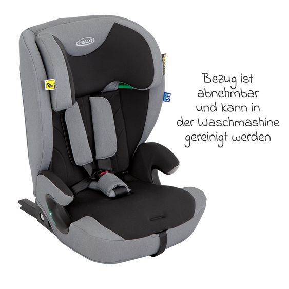 Graco Seggiolino auto Energi i-Size R129 da 15 mesi a 12 anni (76 cm - 150 cm) con Isofix e Top Tether - Meteor