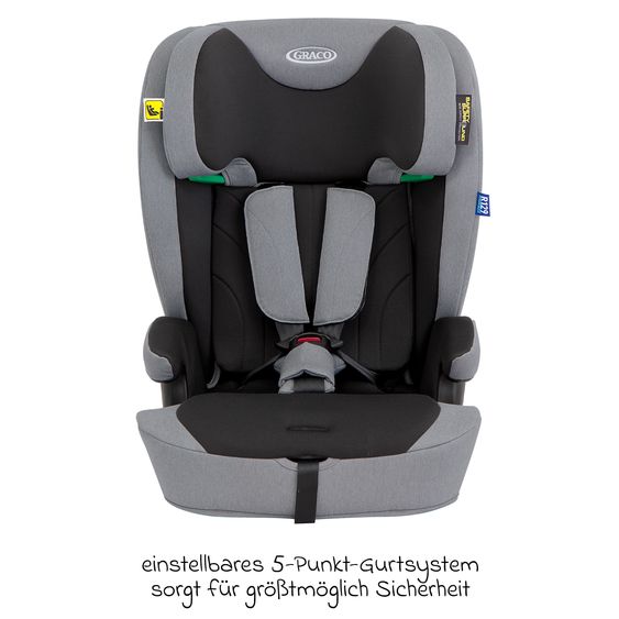 Graco Seggiolino auto Energi i-Size R129 da 15 mesi a 12 anni (76 cm - 150 cm) con Isofix e Top Tether - Meteor