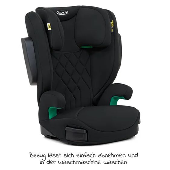 Graco Kindersitz Eversure i-Size ab 3 Jahre - 12 Jahre (100 cm - 150 cm) inkl. 2 Getränkehalter - Black