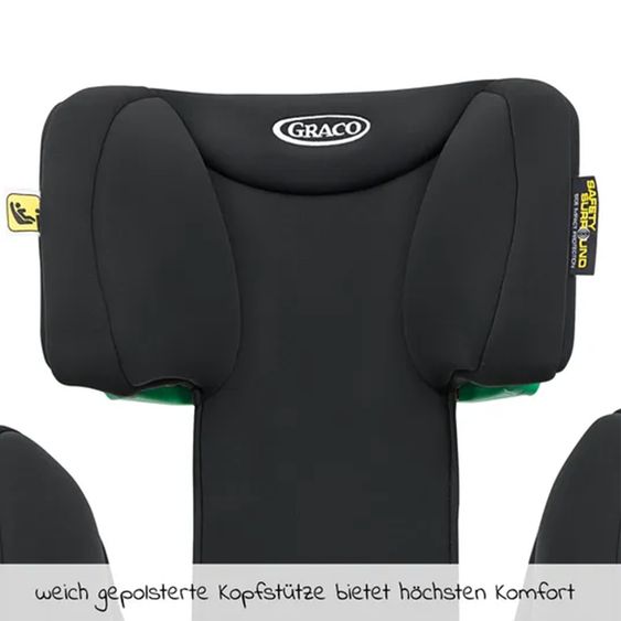 Graco Kindersitz Eversure i-Size ab 3 Jahre - 12 Jahre (100 cm - 150 cm) inkl. 2 Getränkehalter - Black