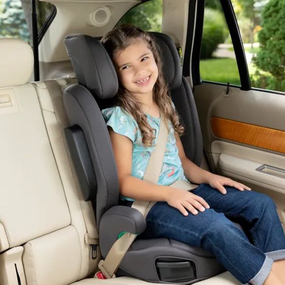 Graco Kindersitz Eversure i-Size ab 3 Jahre - 12 Jahre (100 cm - 150 cm) inkl. 2 Getränkehalter + GRATIS Autositz-Schutzunterlage + Rückenlehnen-Schutz - Iron