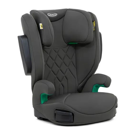 Graco Kindersitz Eversure i-Size ab 3 Jahre - 12 Jahre (100 cm - 150 cm) inkl. 2 Getränkehalter + GRATIS Autositz-Schutzunterlage + Rückenlehnen-Schutz - Iron