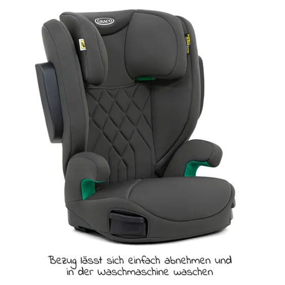 Graco Kindersitz Eversure i-Size ab 3 Jahre - 12 Jahre (100 cm - 150 cm) inkl. 2 Getränkehalter - Iron