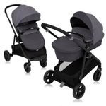 Kombi-Kinderwagen & Buggy Transform bis 22 kg belastbar - mit zur Babywanne umbaubarer Sitzeinheit, Liegeposition inkl. Regenverdeck & Fußdecke - Slate
