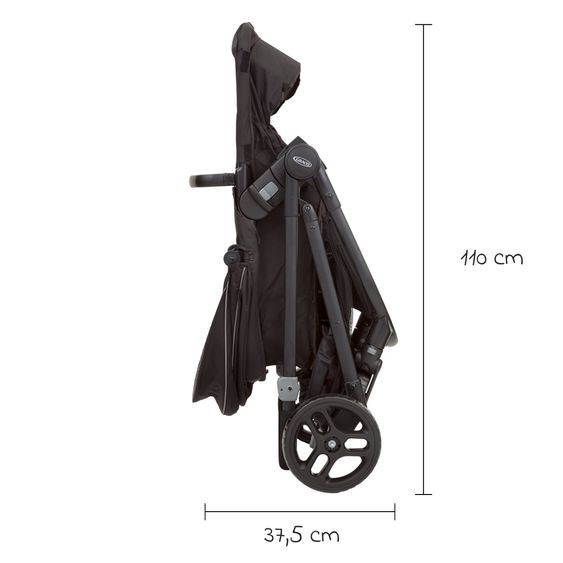 Graco Kombi-Kinderwagen & Buggy Transform bis 22 kg belastbar - mit zur Babywanne umbaubarer Sitzeinheit, Liegeposition inkl. Regenverdeck & Fußdecke - Slate