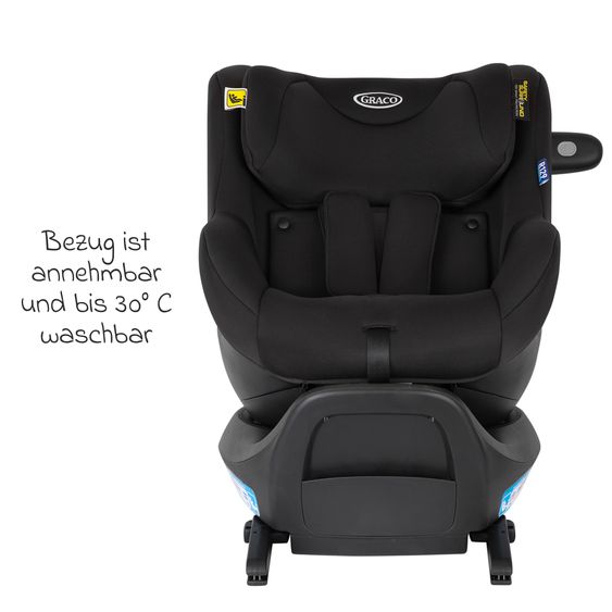 Graco Reboarder-Kindersitz SnugGo i-Size R129 ab Geburt - 4 Jahre (40 cm - 105 cm) inkl. Sitzverkleinerer - Midnight