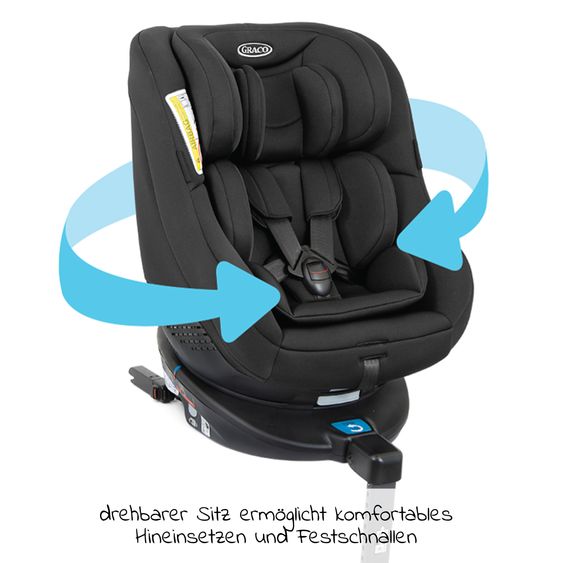 Graco Reboarder-Kindersitz Turn2Me Gruppe 0+/1 - ab Geburt - 4 Jahre (ab Geburt - 18 kg) inkl. Sitzverkleinerer - Black