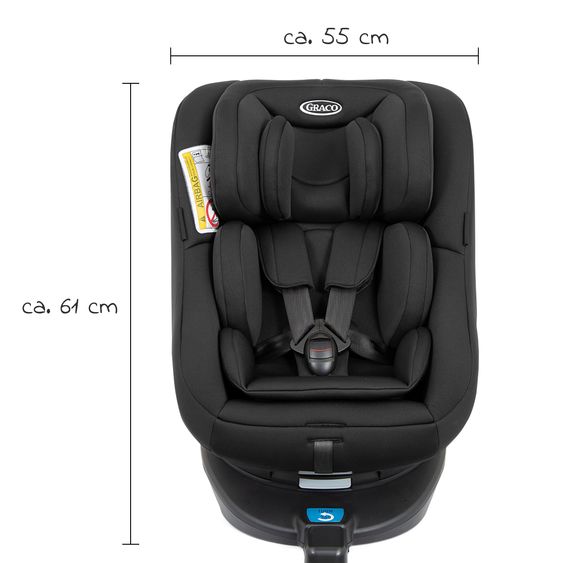 Graco Reboarder-Kindersitz Turn2Me Gruppe 0+/1 - ab Geburt - 4 Jahre (ab Geburt - 18 kg) inkl. Sitzverkleinerer - Black