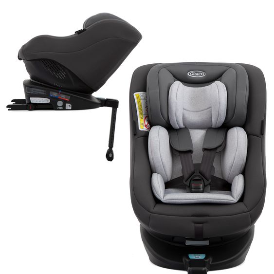 Graco Reboarder-Kindersitz Turn2Me Gruppe 0+/1 - ab Geburt - 4 Jahre (ab Geburt - 18 kg) inkl. Sitzverkleinerer - Charcoal