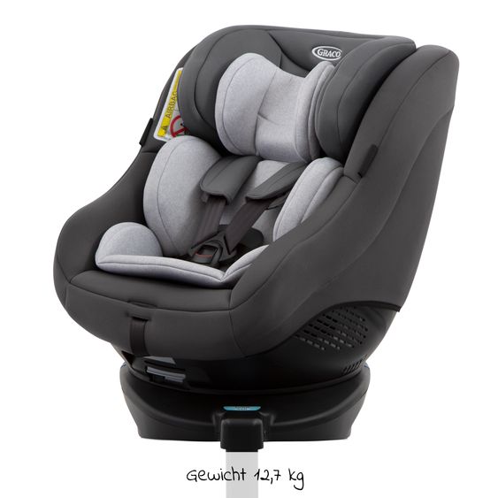 Graco Reboarder-Kindersitz Turn2Me Gruppe 0+/1 - ab Geburt - 4 Jahre (ab Geburt - 18 kg) inkl. Sitzverkleinerer - Charcoal