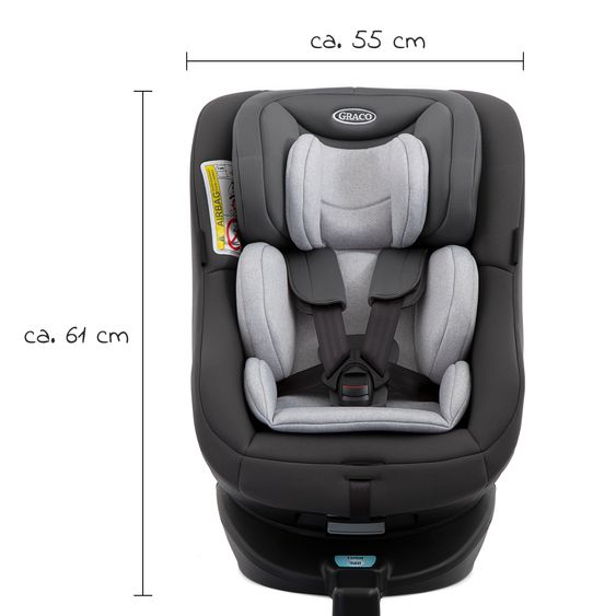 Graco Reboarder-Kindersitz Turn2Me Gruppe 0+/1 - ab Geburt - 4 Jahre (ab Geburt - 18 kg) inkl. Sitzverkleinerer - Charcoal