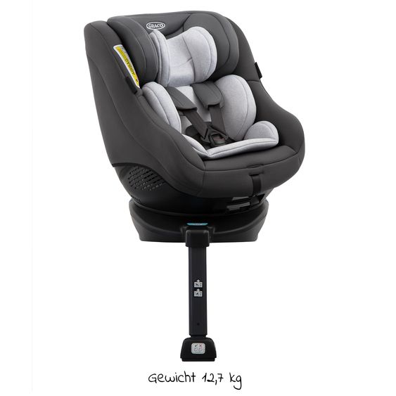 Graco Reboarder-Kindersitz Turn2Me Gruppe 0+/1 - ab Geburt - 4 Jahre (ab Geburt - 18 kg) inkl. Sitzverkleinerer - Charcoal