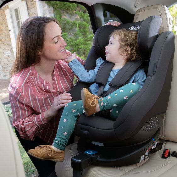 Graco Reboarder-Kindersitz Turn2Me Gruppe 0+/1 - ab Geburt - 4 Jahre (ab Geburt - 18 kg) inkl. Sitzverkleinerer - Charcoal
