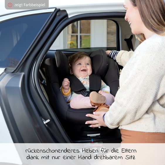 Graco Reboarder-Kindersitz Turn2Me Gruppe 0+/1 - ab Geburt - 4 Jahre (ab Geburt - 18 kg) inkl. Sitzverkleinerer - Charcoal