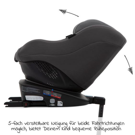 Graco Reboarder-Kindersitz Turn2Me Gruppe 0+/1 - ab Geburt - 4 Jahre (ab Geburt - 18 kg) inkl. Sitzverkleinerer - Charcoal