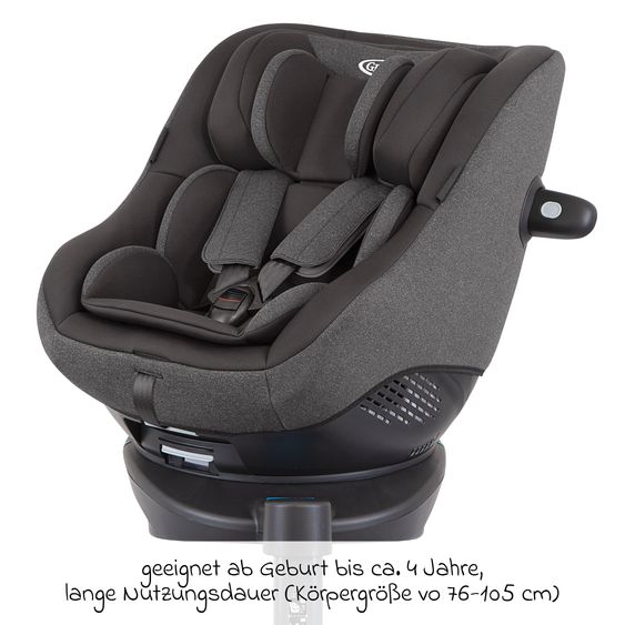 Graco Reboarder-Kindersitz Turn2Me i-Size ab Geburt - 4 Jahre (40 cm-105 cm) mit Sitzverkleinerer & Isofix-Basis - Heather