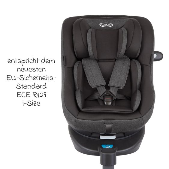 Graco Reboarder-Kindersitz Turn2Me i-Size ab Geburt - 4 Jahre (40 cm-105 cm) mit Sitzverkleinerer & Isofix-Basis - Heather