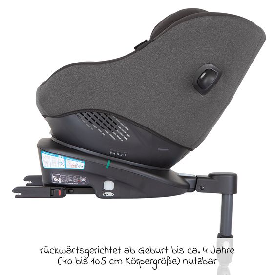 Graco Reboarder-Kindersitz Turn2Me i-Size ab Geburt - 4 Jahre (40 cm-105 cm) mit Sitzverkleinerer & Isofix-Basis - Heather