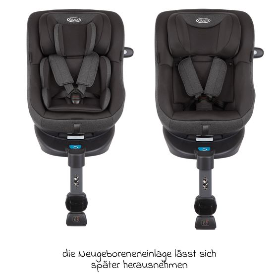 Graco Reboarder-Kindersitz Turn2Me i-Size ab Geburt - 4 Jahre (40 cm-105 cm) mit Sitzverkleinerer & Isofix-Basis - Heather