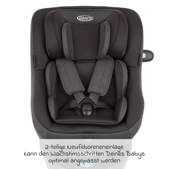 Graco Reboarder-Kindersitz Turn2Me i-Size ab Geburt - 4 Jahre (40 cm-105 cm) mit Sitzverkleinerer & Isofix-Basis - Heather