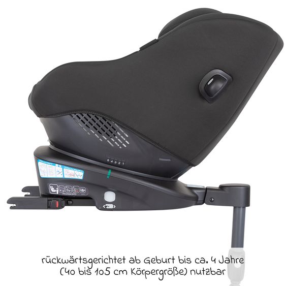 Graco Reboarder-Kindersitz Turn2Me i-Size ab Geburt - 4 Jahre (40 cm-105 cm) mit Sitzverkleinerer & Isofix-Basis - Midnight