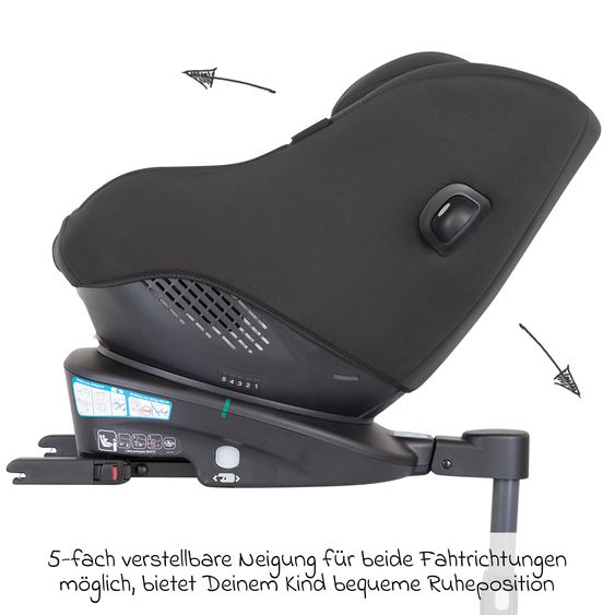 Graco Reboarder-Kindersitz Turn2Me i-Size ab Geburt - 4 Jahre (40 cm-105 cm) mit Sitzverkleinerer & Isofix-Basis - Midnight